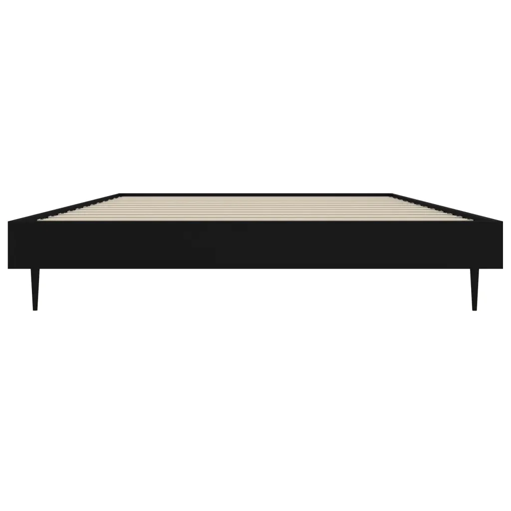 Letto singolo | Letto per adulti | Giroletto Nero 90x200 cm in Legno Multistrato - Image 6