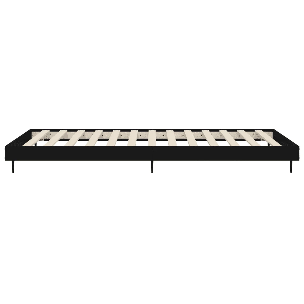Letto singolo | Letto per adulti | Giroletto Nero 90x200 cm in Legno Multistrato - Image 7