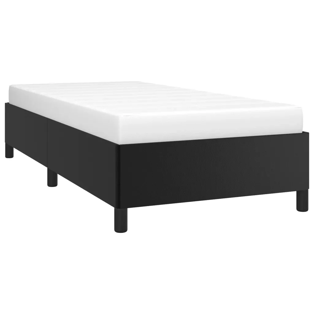 Letto singolo | Letto per adulti | Giroletto Nero 90x200 cm in Similpelle - Image 3