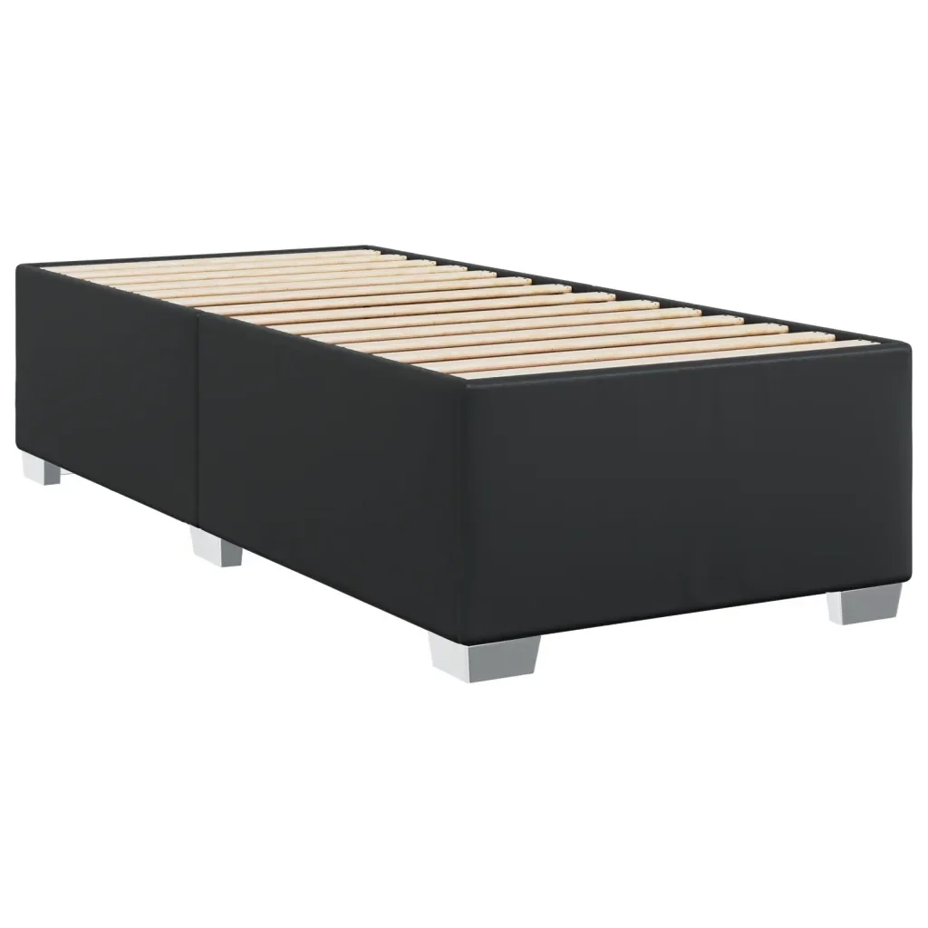 Letto singolo | Letto per adulti | Giroletto Nero 90x200 cm in Similpelle - Image 3