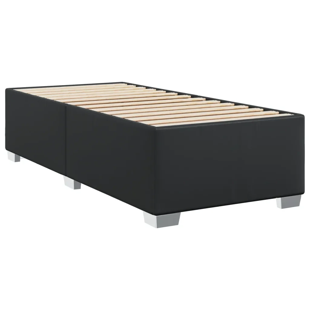 Letto singolo | Letto per adulti | Giroletto Nero 90x200 cm in Similpelle - Image 6