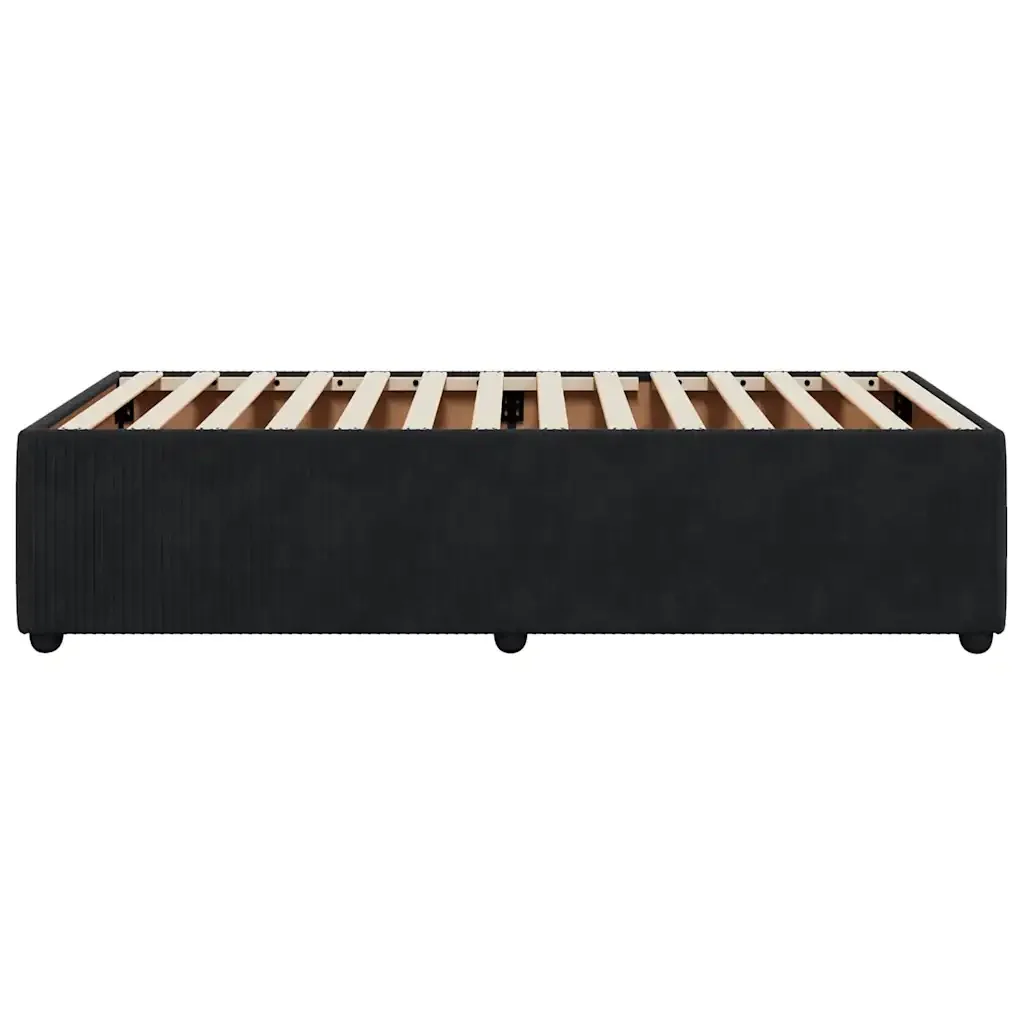 Letto singolo | Letto per adulti | Giroletto Nero 90x200 cm in Velluto - Image 5