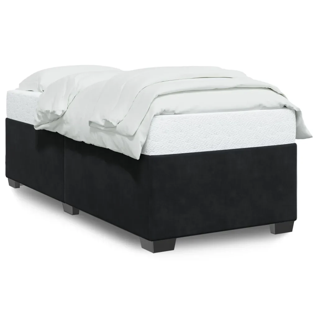 Letto singolo | Letto per adulti | Giroletto Nero 90x200 cm in Velluto