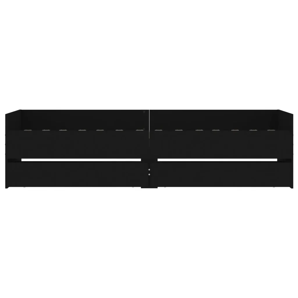 Letto singolo | Letto per adulti | Giroletto Nero con Cassetti 75x190 cm Small Single - Image 6