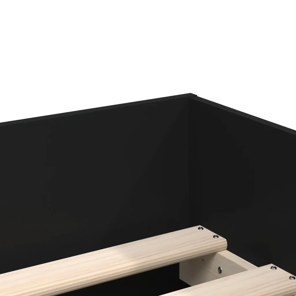 Letto singolo | Letto per adulti | Giroletto Nero con Cassetti 75x190 cm Small Single - Image 9