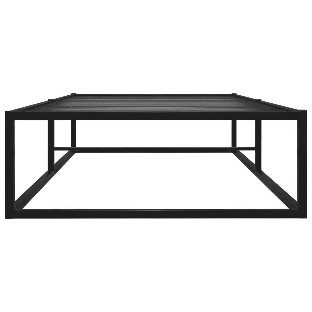 Letto singolo | Letto per adulti | Giroletto Nero in Metallo 100x200 cm - Image 3