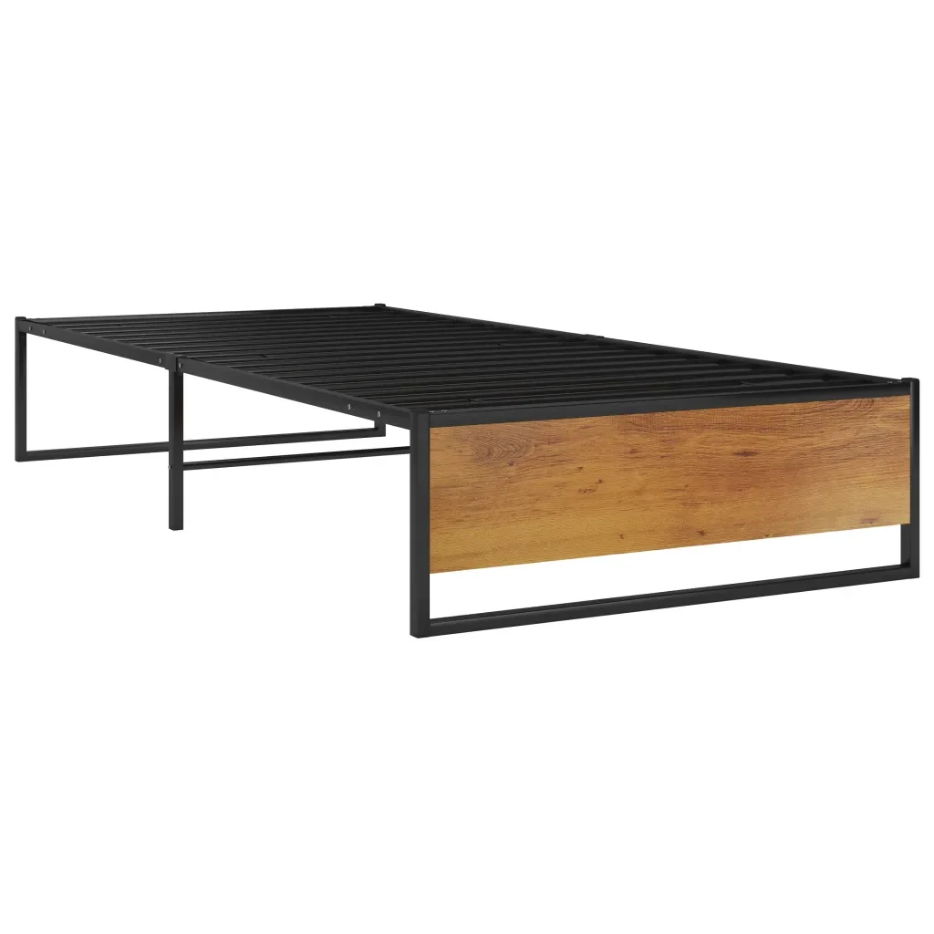 Letto singolo | Letto per adulti | Giroletto Nero in Metallo 100x200 cm - Image 2
