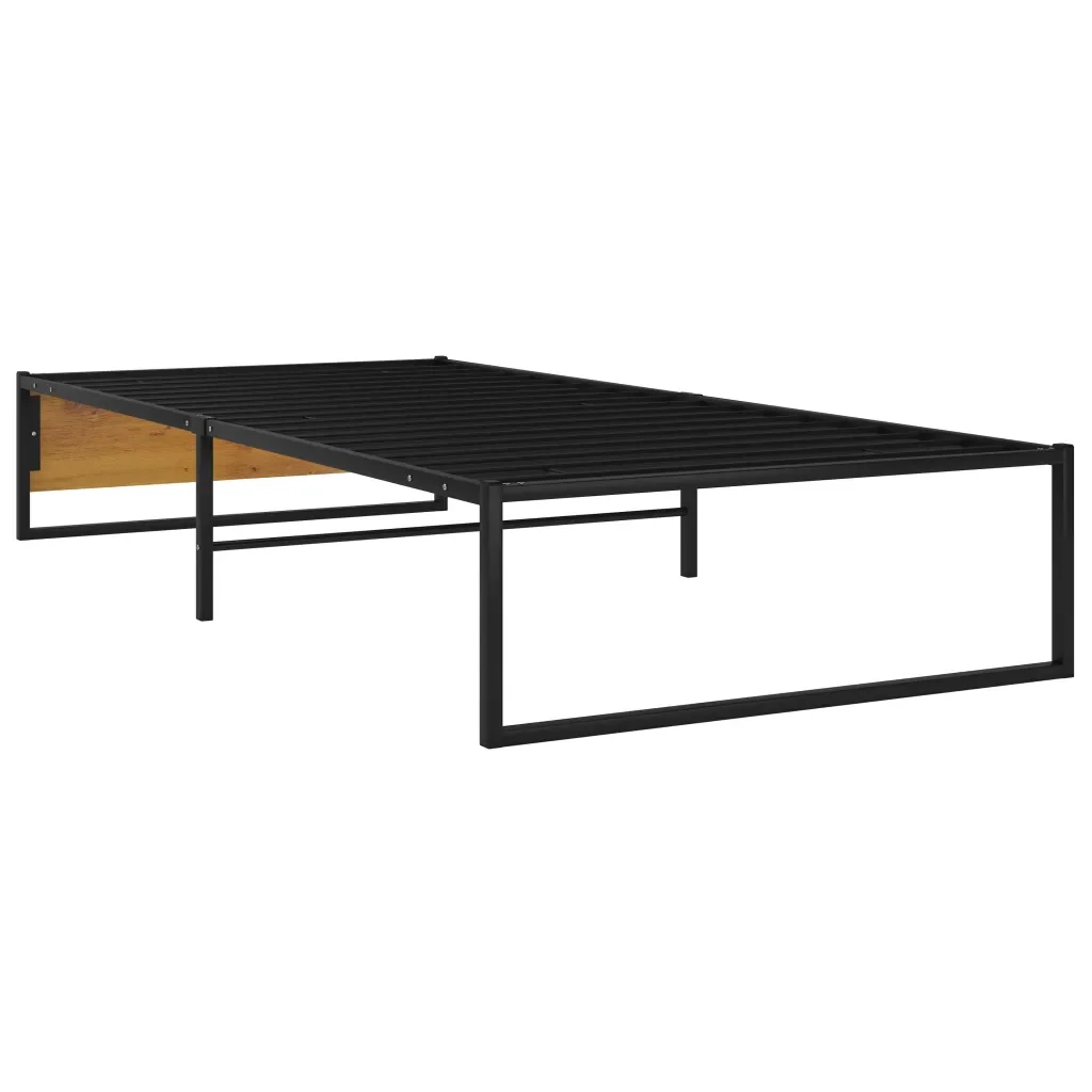 Letto singolo | Letto per adulti | Giroletto Nero in Metallo 100x200 cm - Image 5