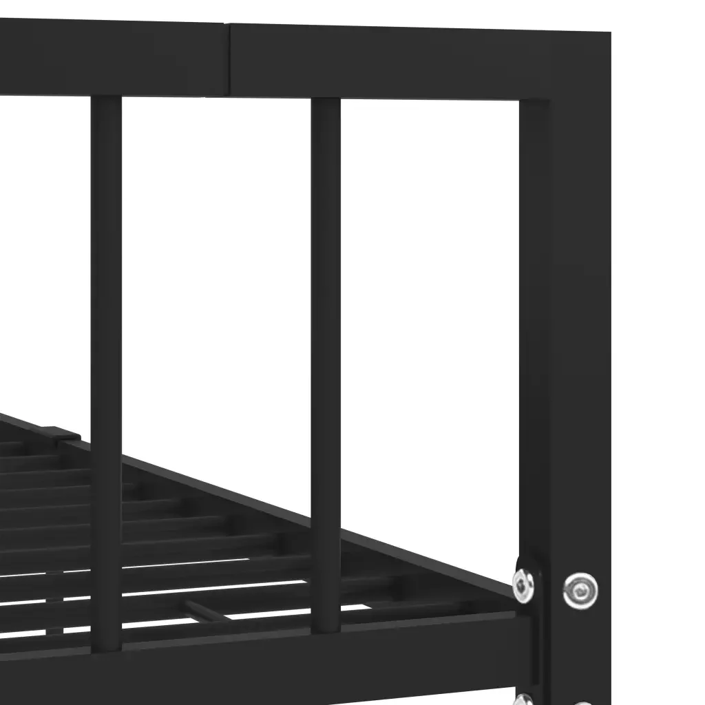 Letto singolo | Letto per adulti | Giroletto Nero in Metallo 100x200 cm - Image 5
