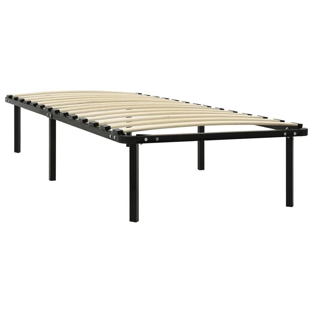 Letto singolo | Letto per adulti | Giroletto Nero in Metallo 100x200 cm - Image 2