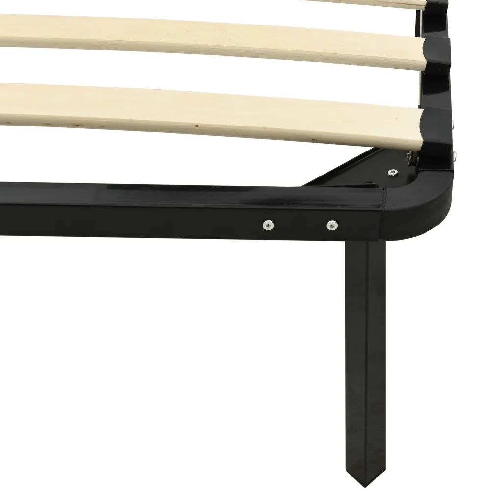 Letto singolo | Letto per adulti | Giroletto Nero in Metallo 100x200 cm - Image 6