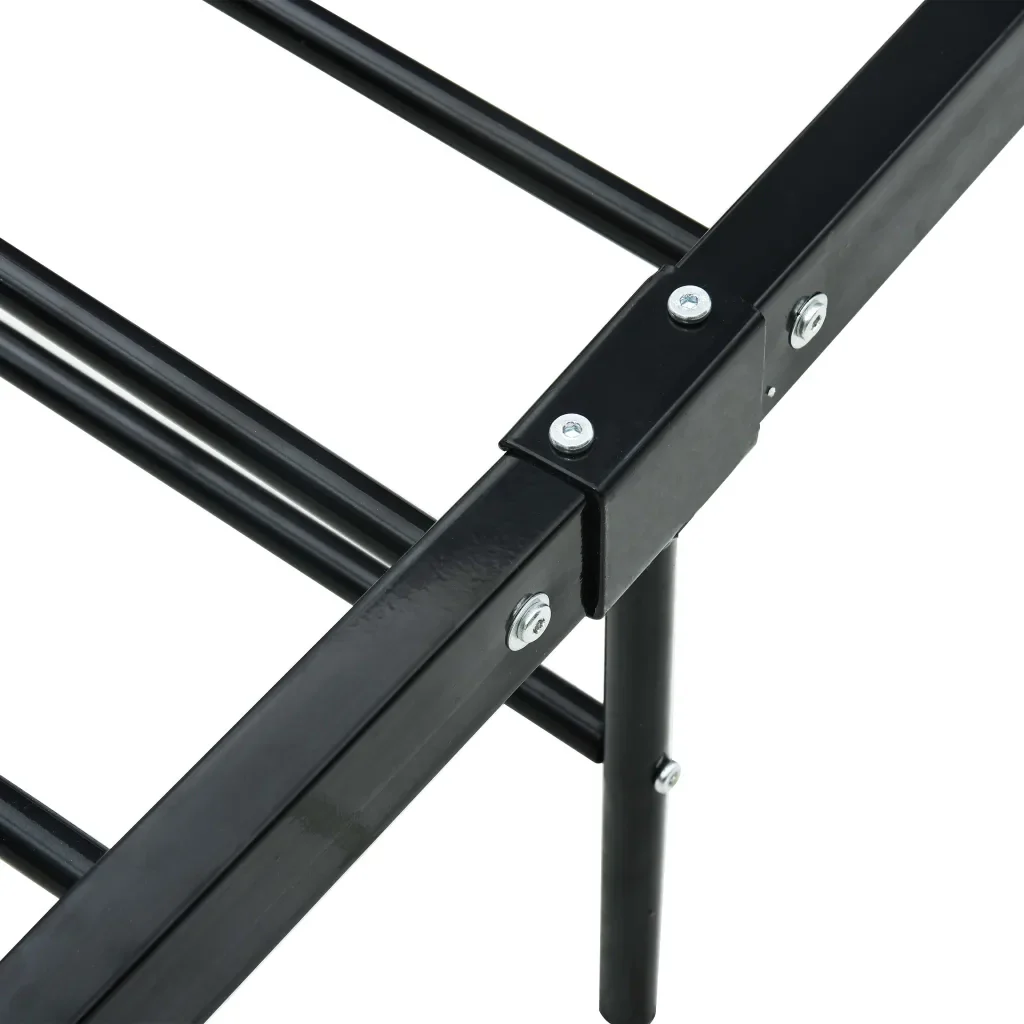 Letto singolo | Letto per adulti | Giroletto Nero in Metallo 100x200 cm - Image 6