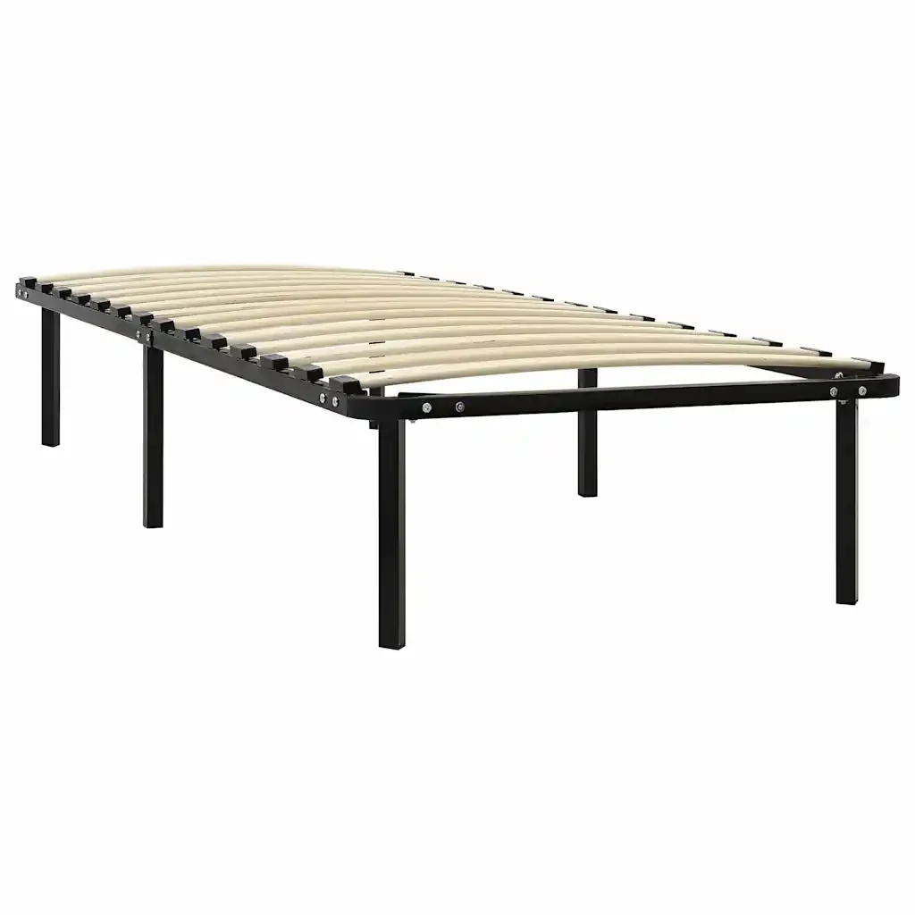 Letto singolo | Letto per adulti | Giroletto Nero in Metallo 90x200 cm - Image 2