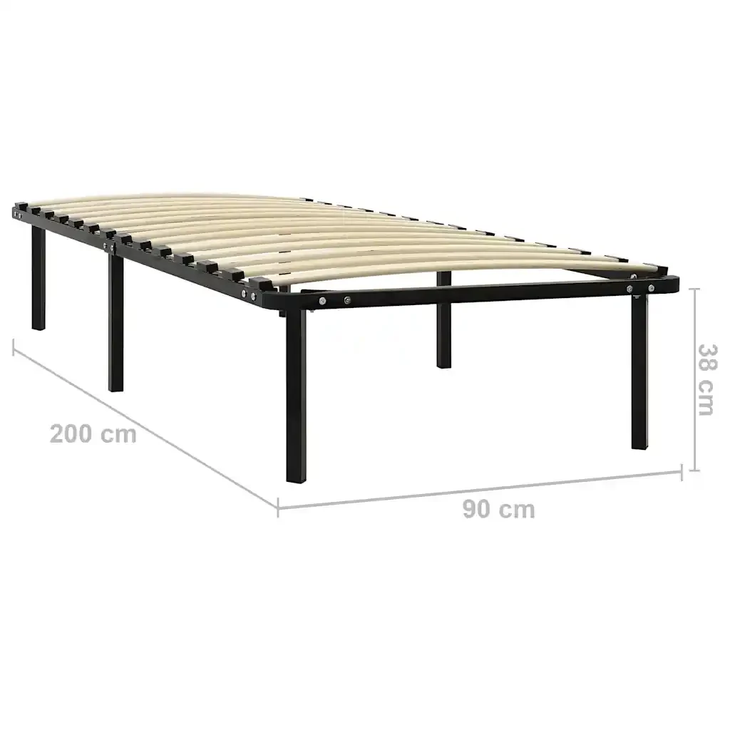 Letto singolo | Letto per adulti | Giroletto Nero in Metallo 90x200 cm - Image 7