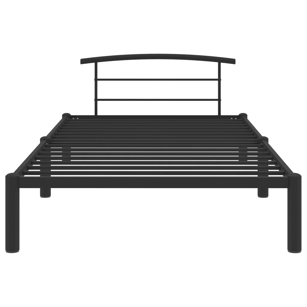 Letto singolo | Letto per adulti | Giroletto Nero in Metallo 90x200 cm - Image 3