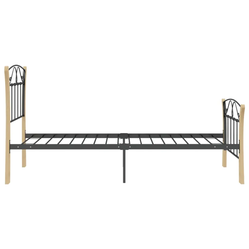 Letto singolo | Letto per adulti | Giroletto Nero in Metallo 90x200 cm - Image 5