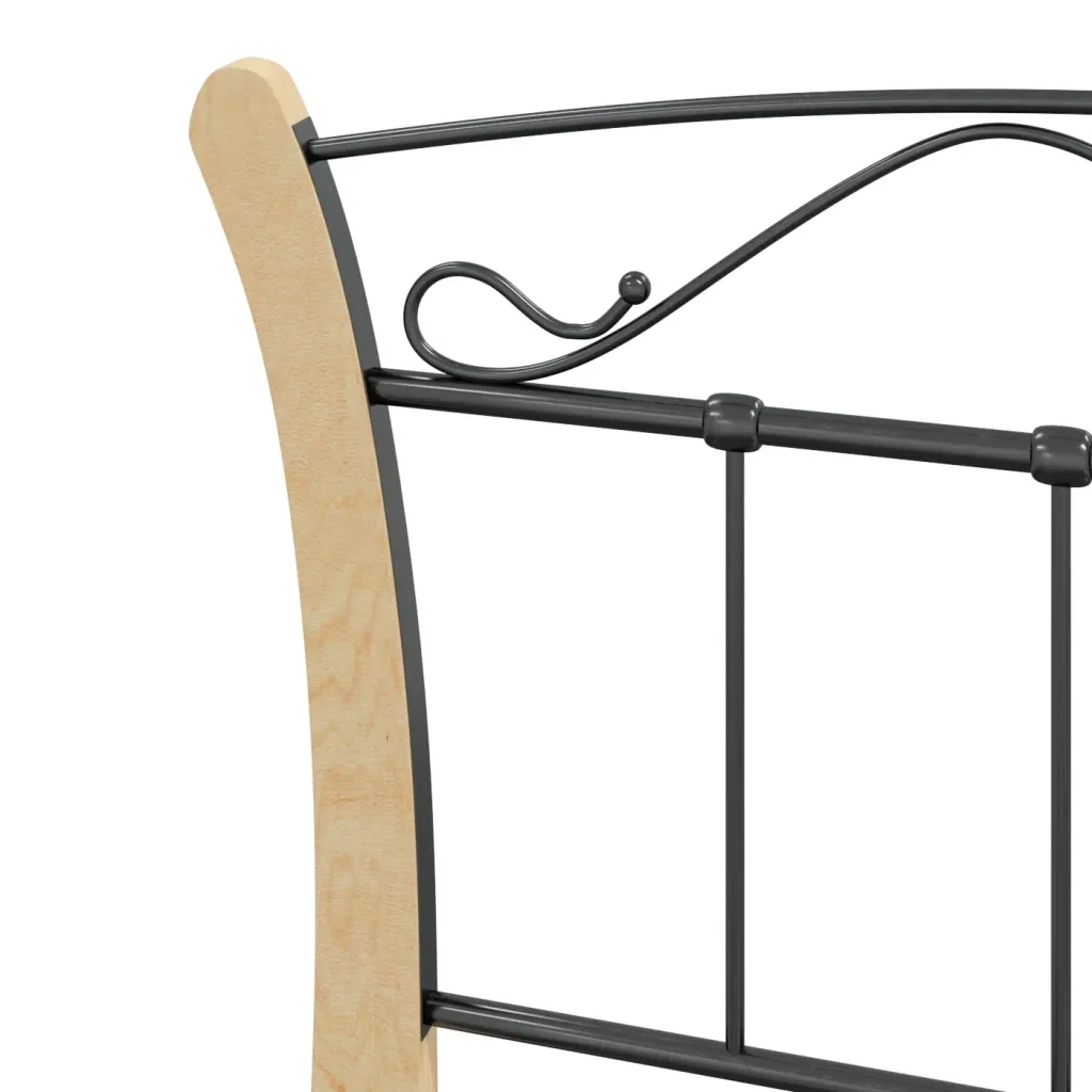 Letto singolo | Letto per adulti | Giroletto Nero in Metallo 90x200 cm - Image 6