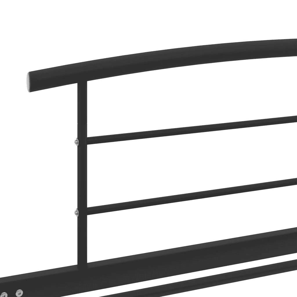Letto singolo | Letto per adulti | Giroletto Nero in Metallo 90x200 cm - Image 5