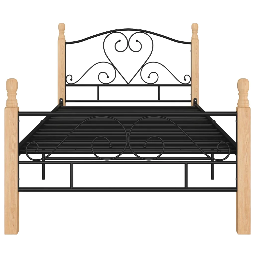 Letto singolo | Letto per adulti | Giroletto Nero in Metallo 90x200 cm - Image 4