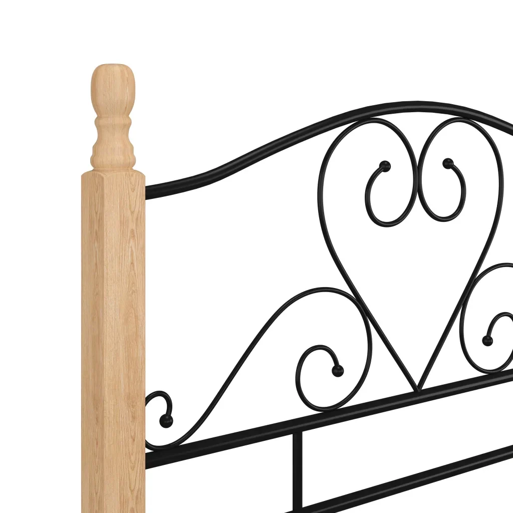 Letto singolo | Letto per adulti | Giroletto Nero in Metallo 90x200 cm - Image 6