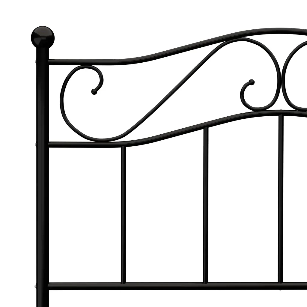 Letto singolo | Letto per adulti | Giroletto Nero in Metallo 90x200 cm - Image 5