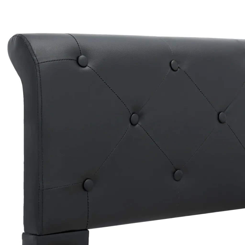 Letto singolo | Letto per adulti | Giroletto Nero in Similpelle 100x200 cm - Image 6
