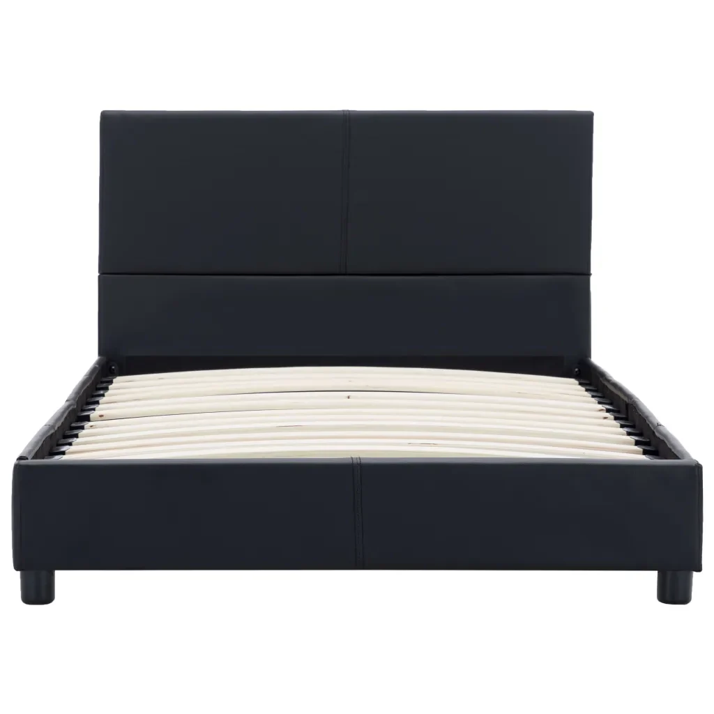 Letto singolo | Letto per adulti | Giroletto Nero in Similpelle 100x200 cm - Image 3