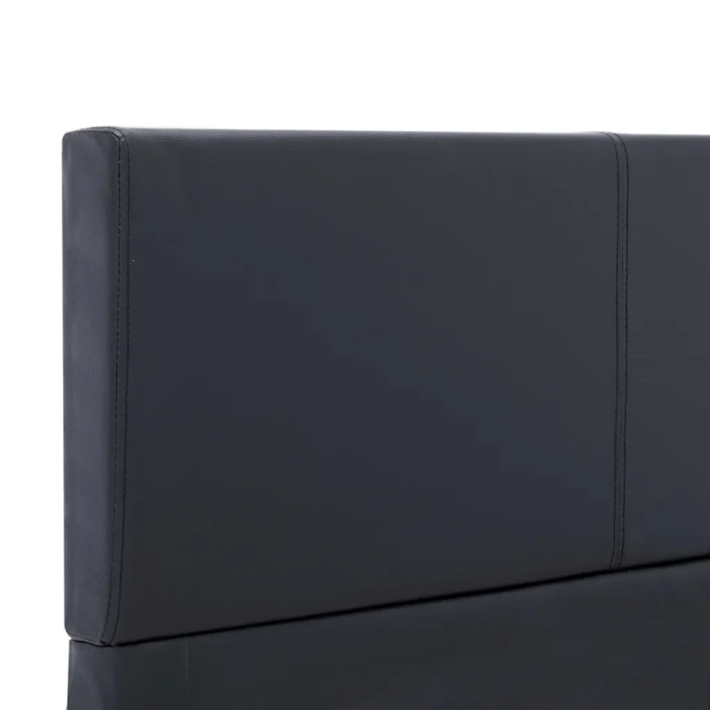 Letto singolo | Letto per adulti | Giroletto Nero in Similpelle 90x200 cm - Image 6