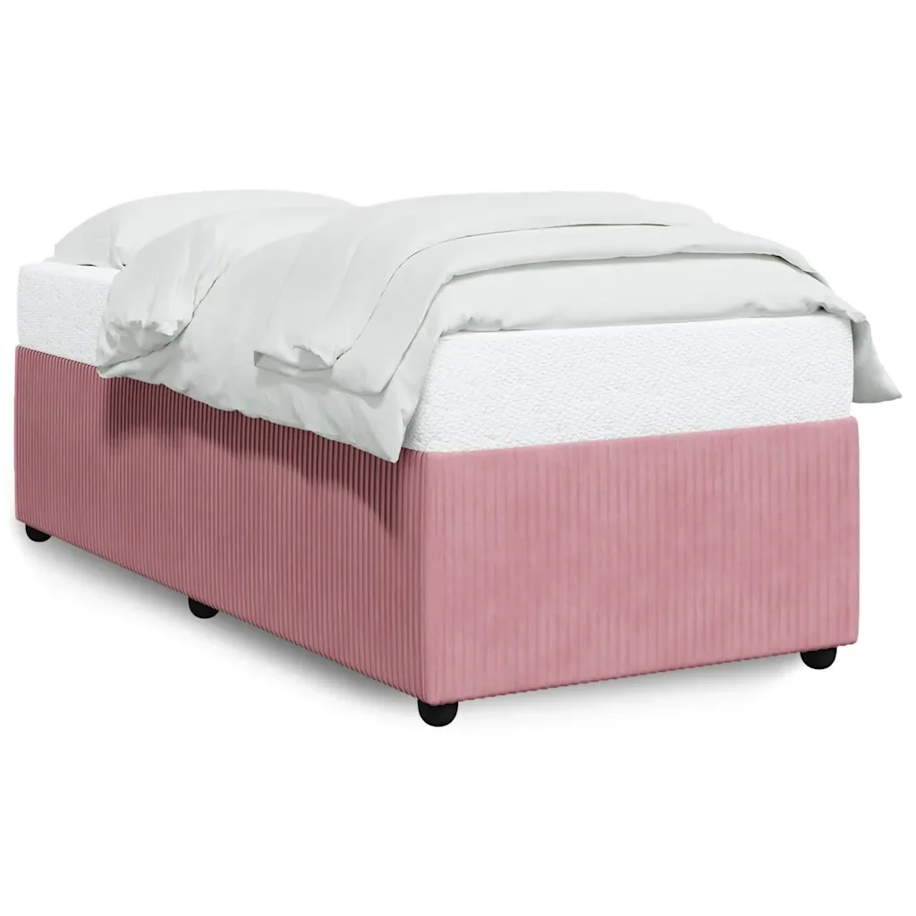 Letto singolo | Letto per adulti | Giroletto Rosa 100x200 cm in Velluto