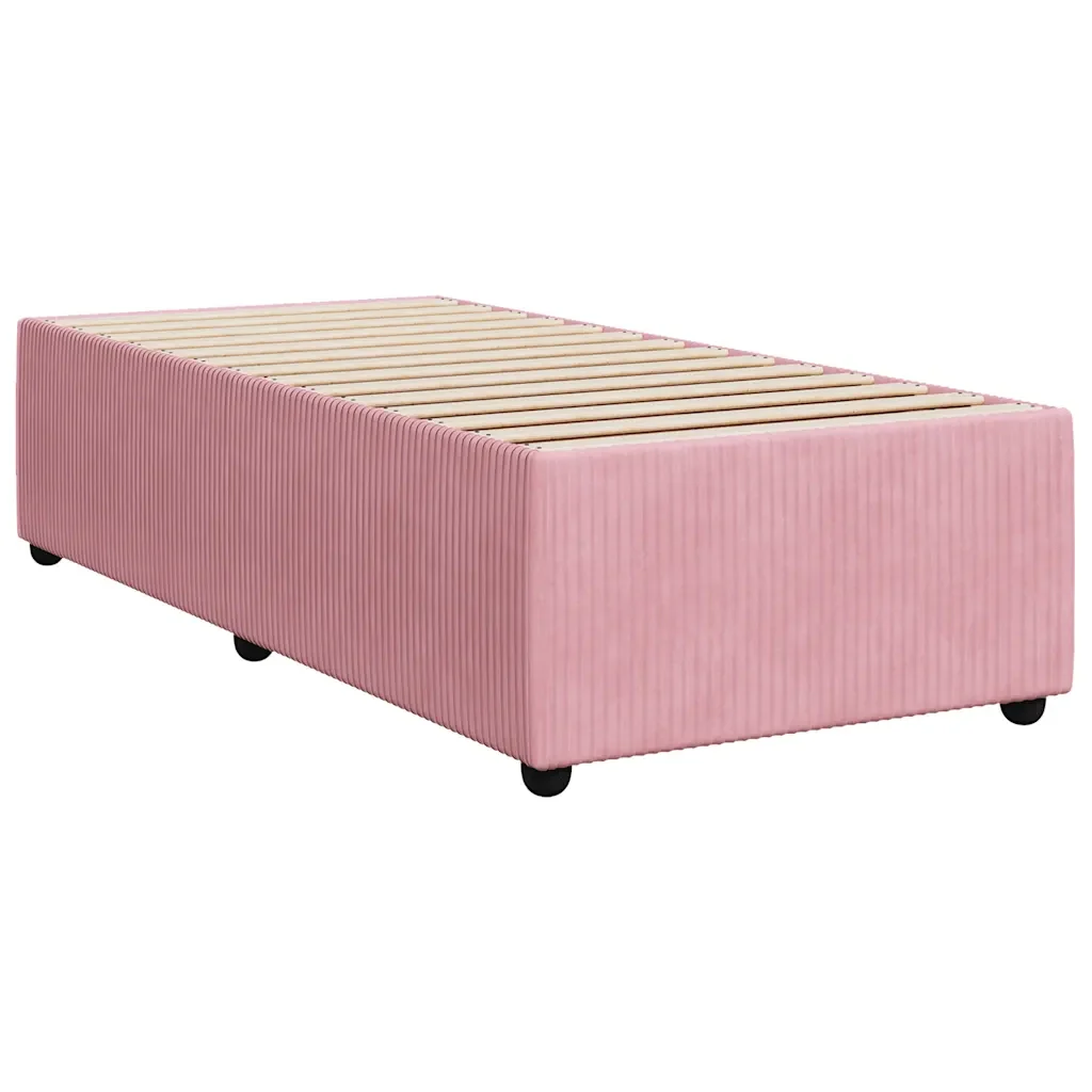 Letto singolo | Letto per adulti | Giroletto Rosa 100x200 cm in Velluto - Image 4
