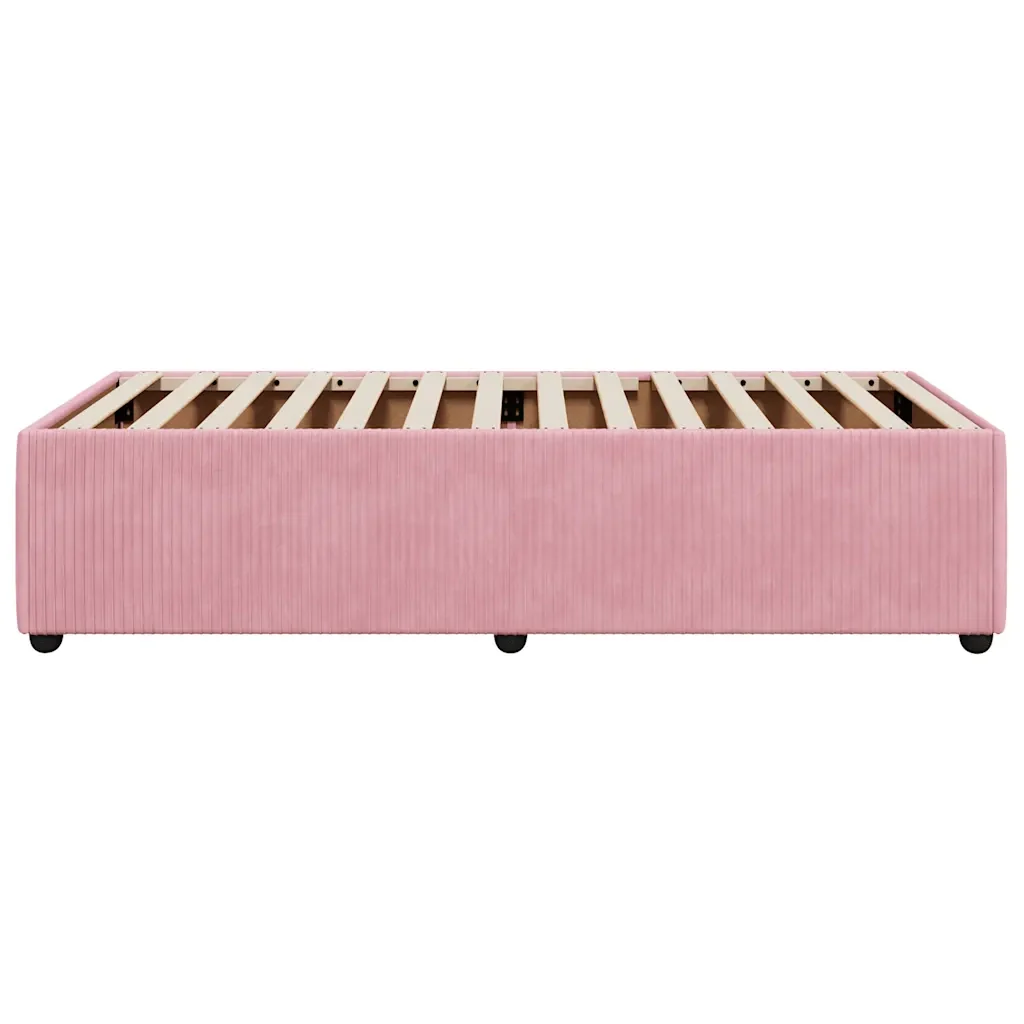 Letto singolo | Letto per adulti | Giroletto Rosa 100x200 cm in Velluto - Image 5
