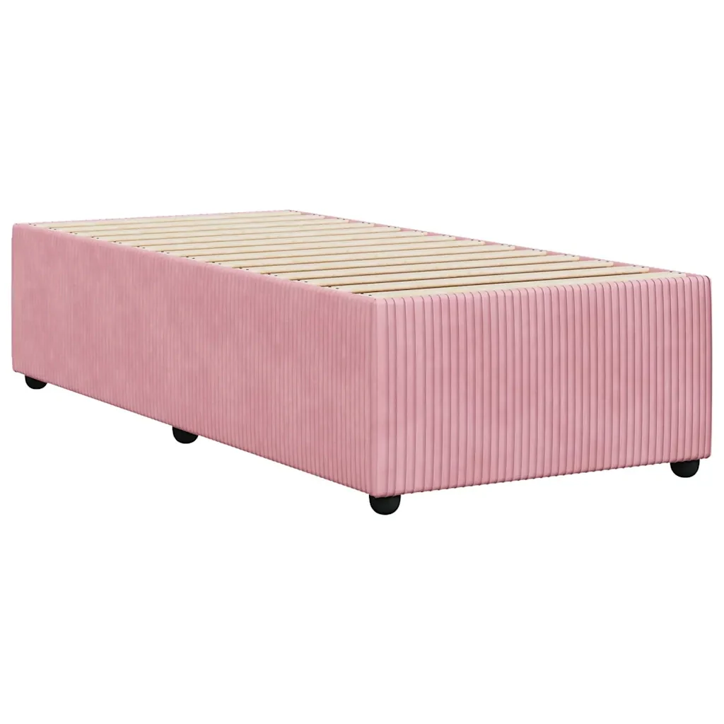 Letto singolo | Letto per adulti | Giroletto Rosa 100x200 cm in Velluto - Image 6