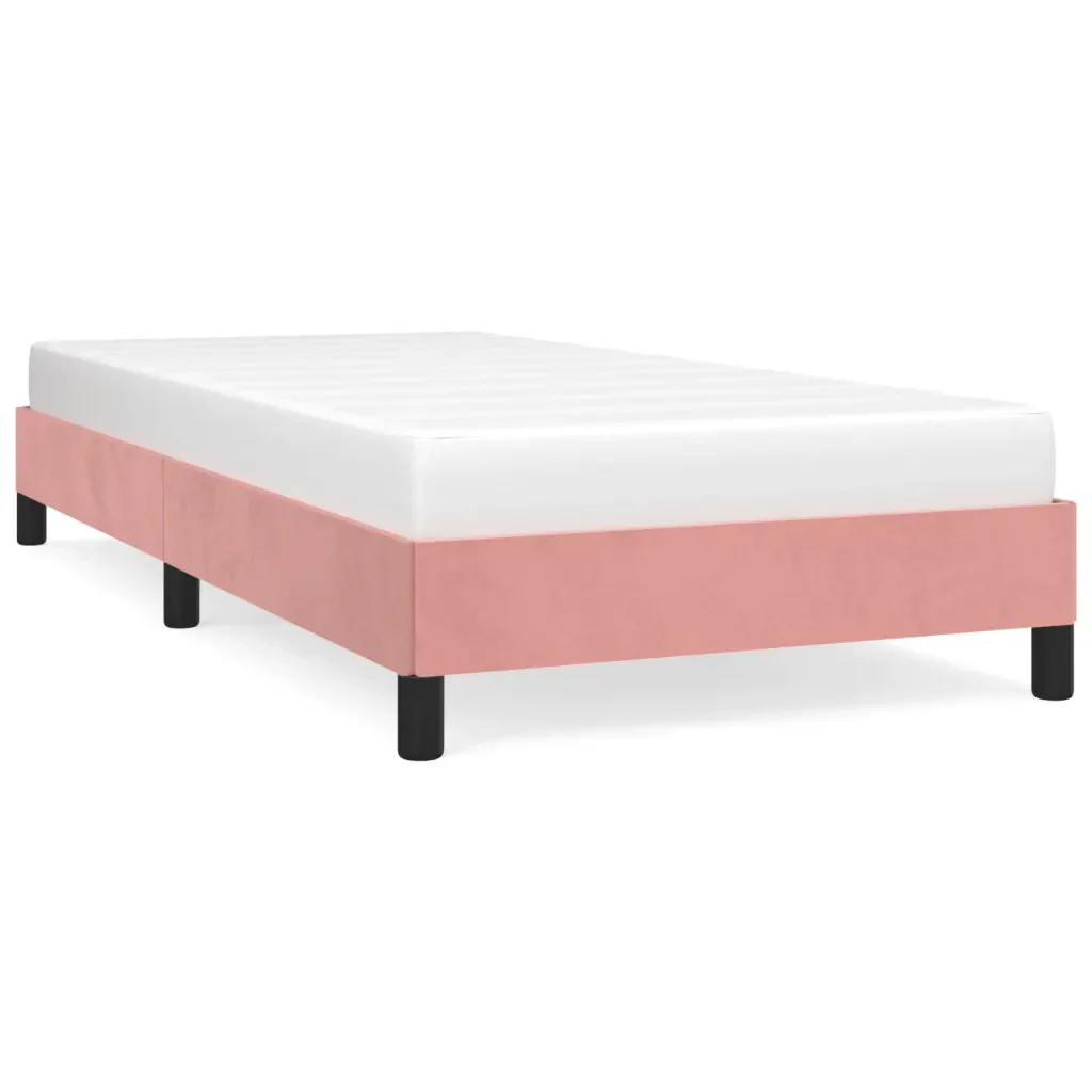 Letto singolo | Letto per adulti | Giroletto Rosa 100x200 cm in Velluto