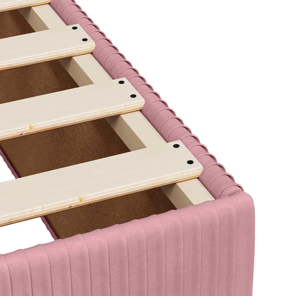 Letto singolo | Letto per adulti | Giroletto Rosa 80x200 cm in Velluto - Image 7