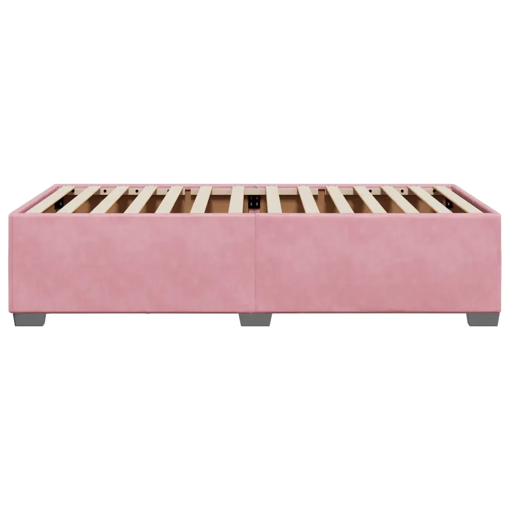 Letto singolo | Letto per adulti | Giroletto Rosa 80x200 cm in Velluto - Image 5