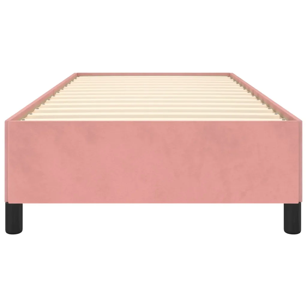Letto singolo | Letto per adulti | Giroletto Rosa 90x190 cm in Velluto - Image 5