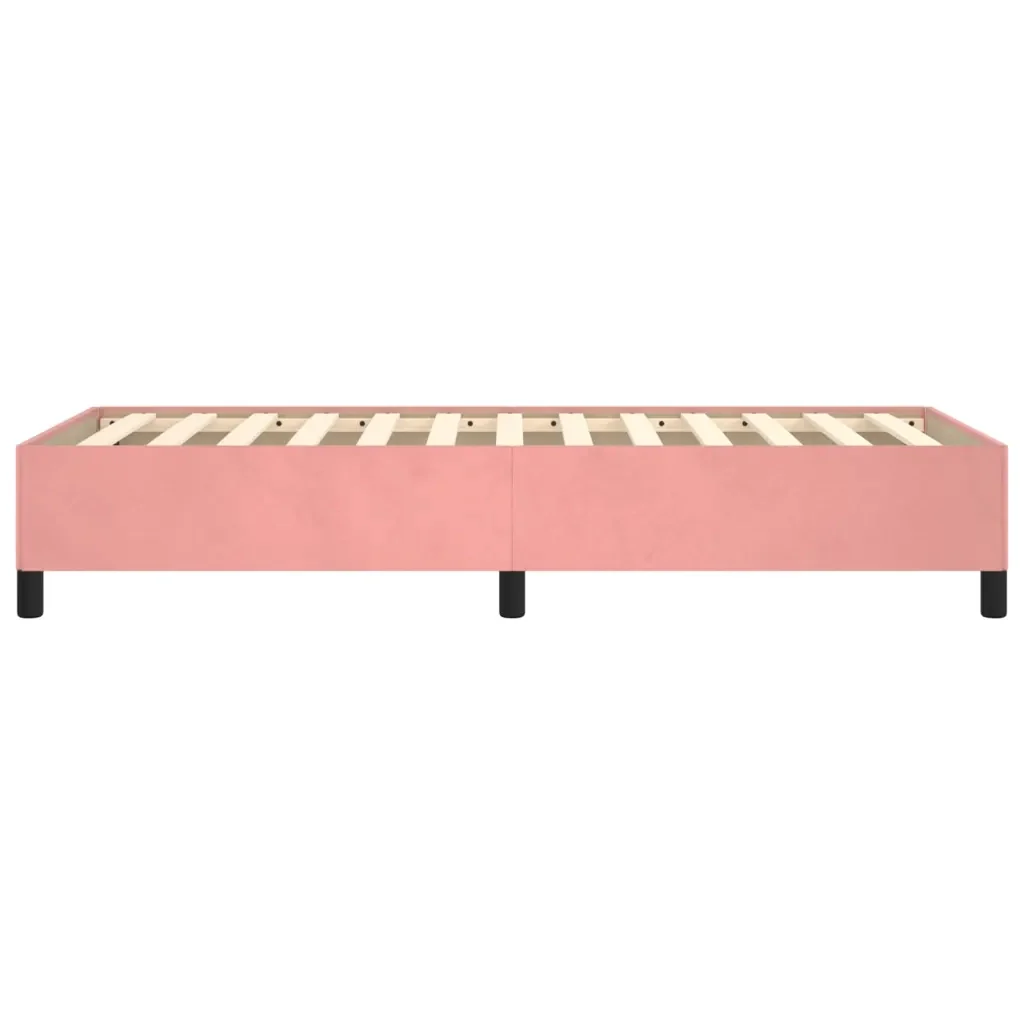 Letto singolo | Letto per adulti | Giroletto Rosa 90x190 cm in Velluto - Image 6