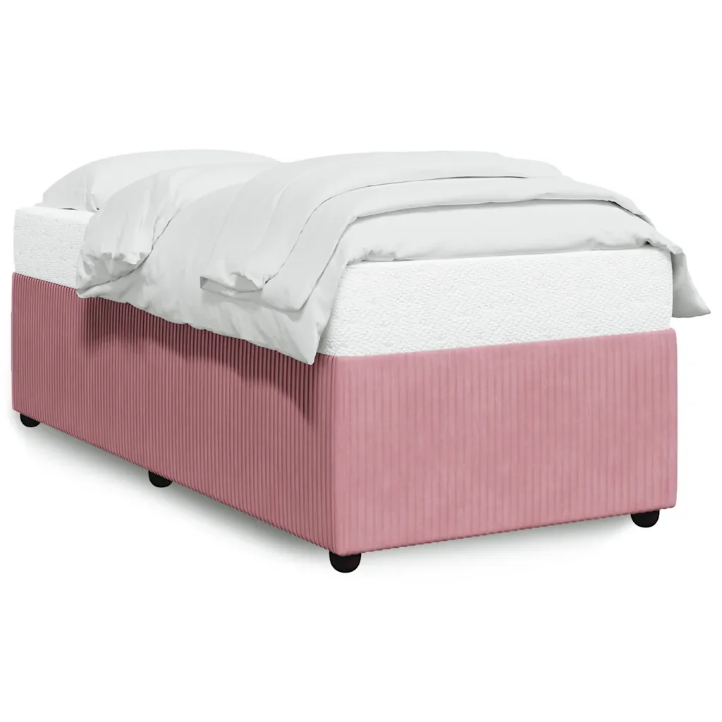 Letto singolo | Letto per adulti | Giroletto Rosa 90x200 cm in Velluto