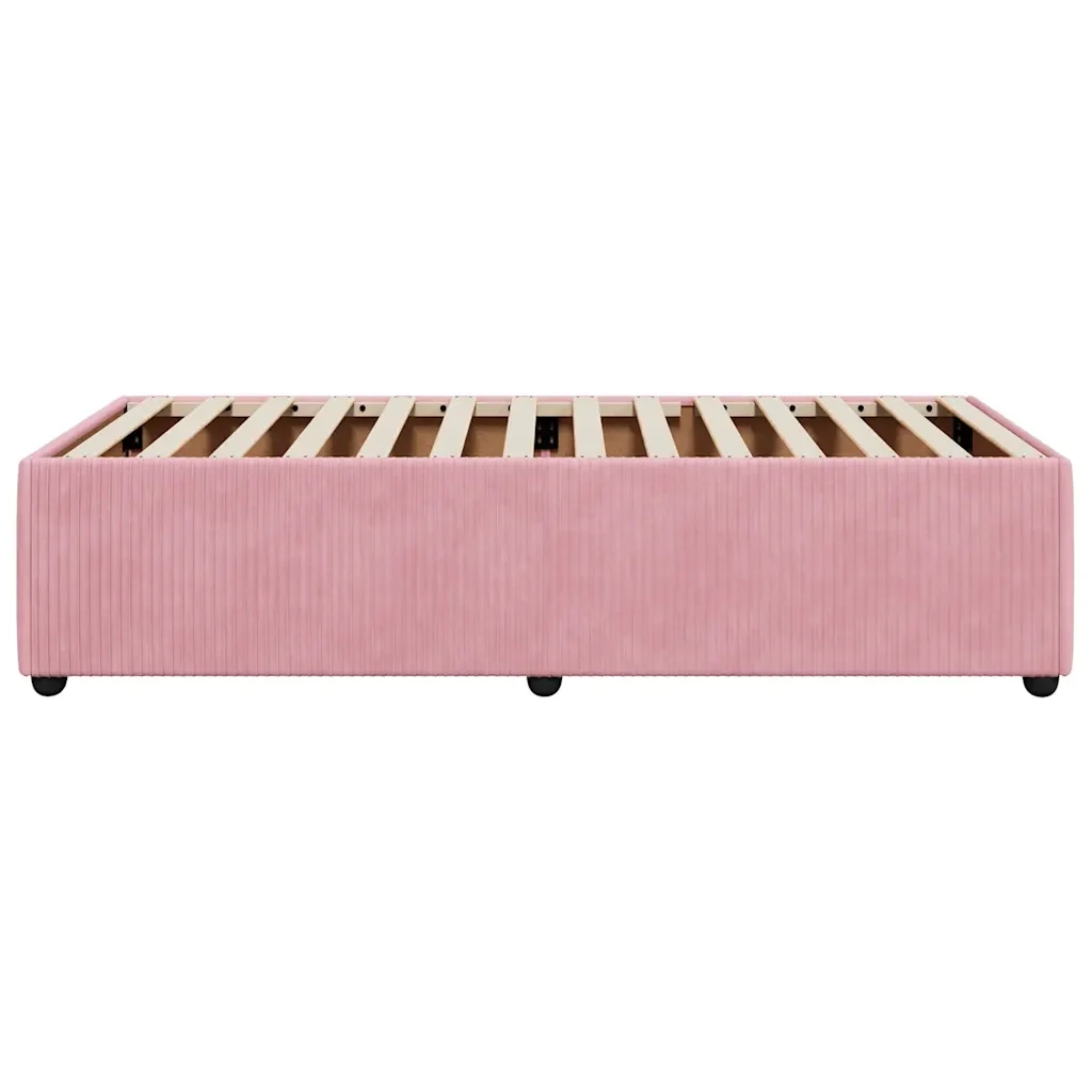 Letto singolo | Letto per adulti | Giroletto Rosa 90x200 cm in Velluto - Image 5