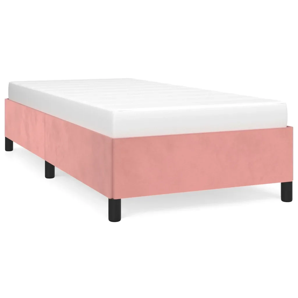 Letto singolo | Letto per adulti | Giroletto Rosa 90x200 cm in Velluto