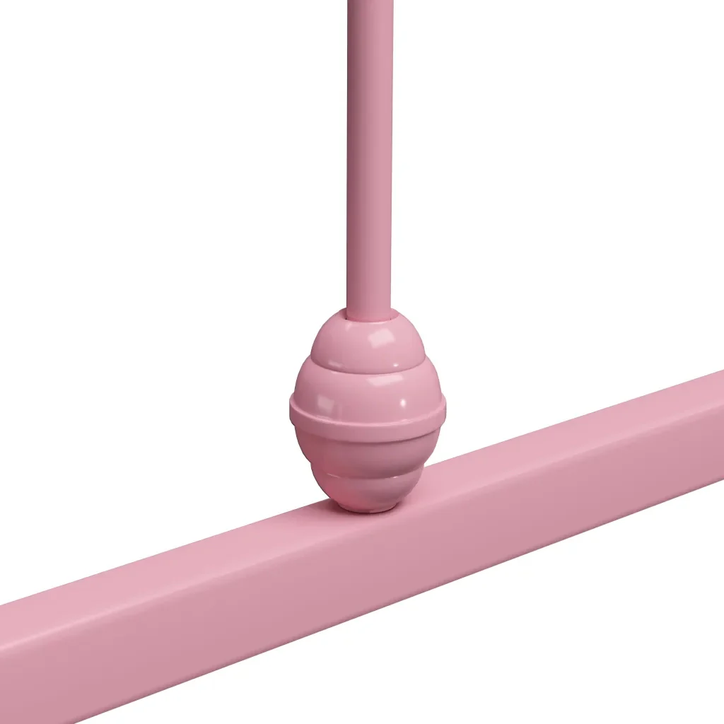 Letto singolo | Letto per adulti | Giroletto Rosa in Metallo 90x200 cm - Image 5