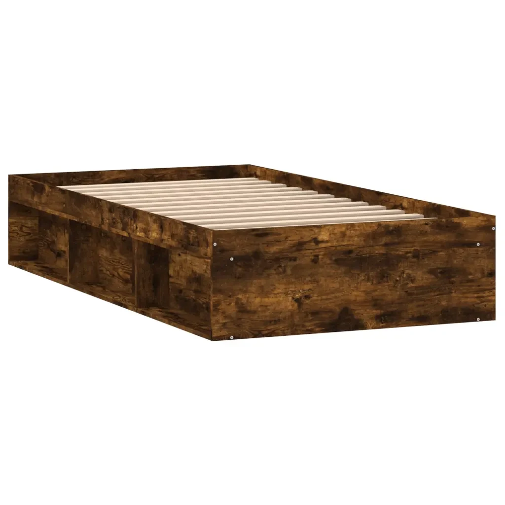 Letto singolo | Letto per adulti | Giroletto Rovere Fumo 100x200 cm - Image 5