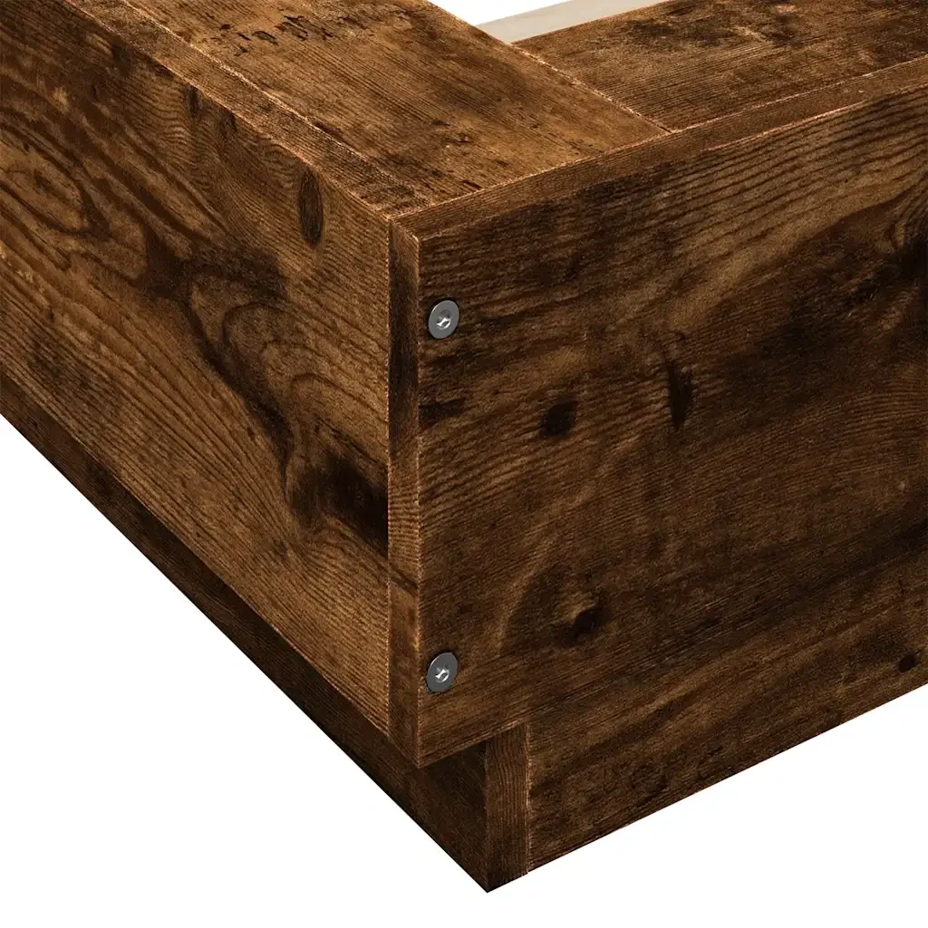 Letto singolo | Letto per adulti | Giroletto Rovere Fumo 100x200 cm in Legno Multistrato - Image 7
