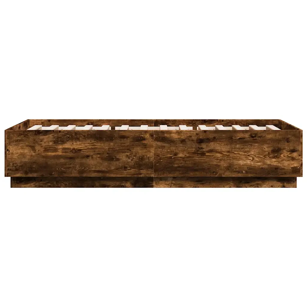 Letto singolo | Letto per adulti | Giroletto Rovere Fumo 100x200 cm in Legno Multistrato - Image 5