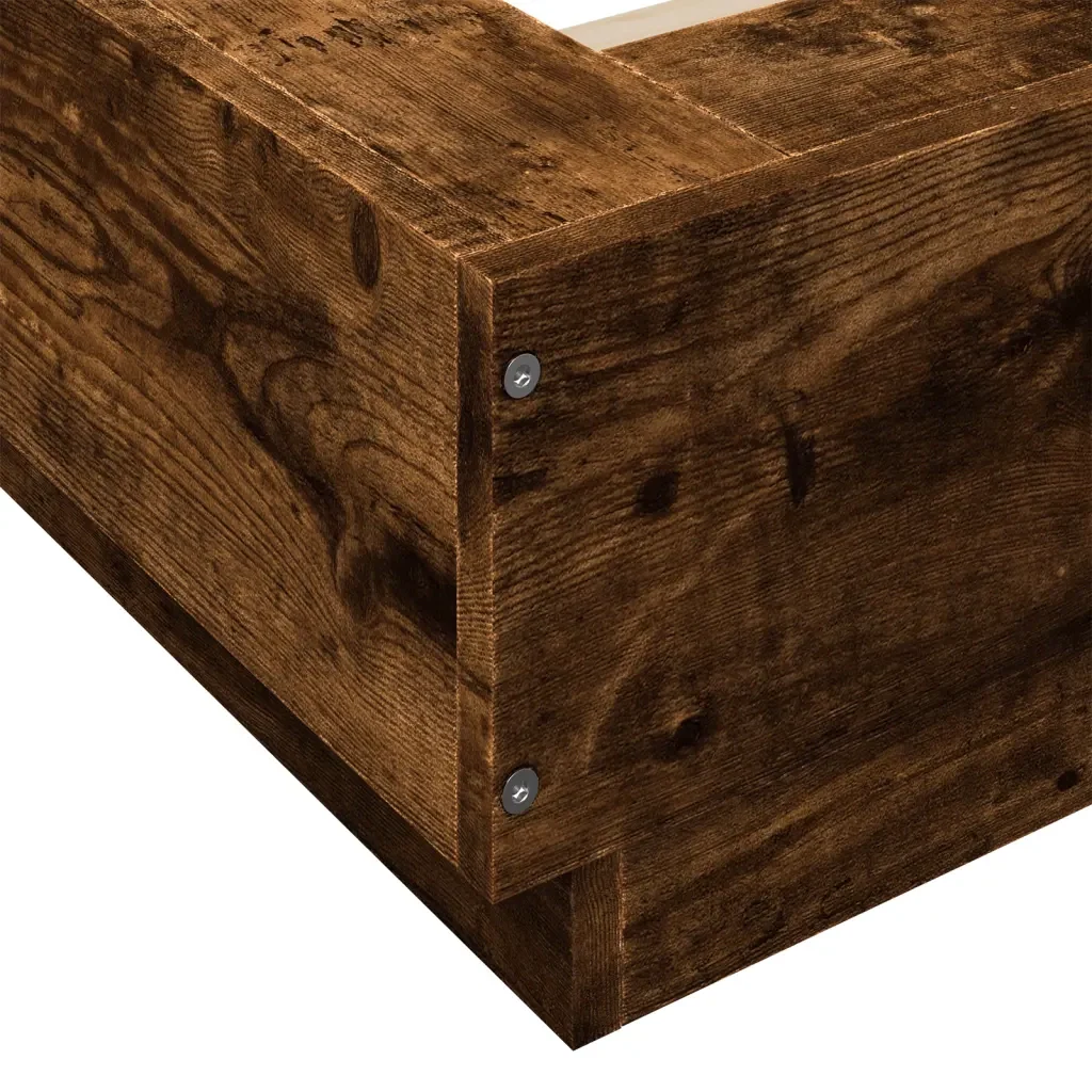 Letto singolo | Letto per adulti | Giroletto Rovere Fumo 75x190 cm in Legno Multistrato - Image 7