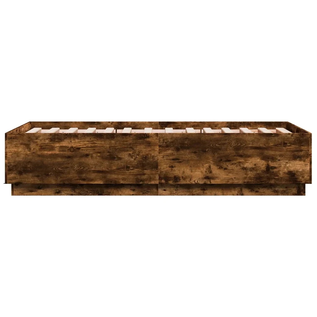 Letto singolo | Letto per adulti | Giroletto Rovere Fumo 75x190 cm in Legno Multistrato - Image 5