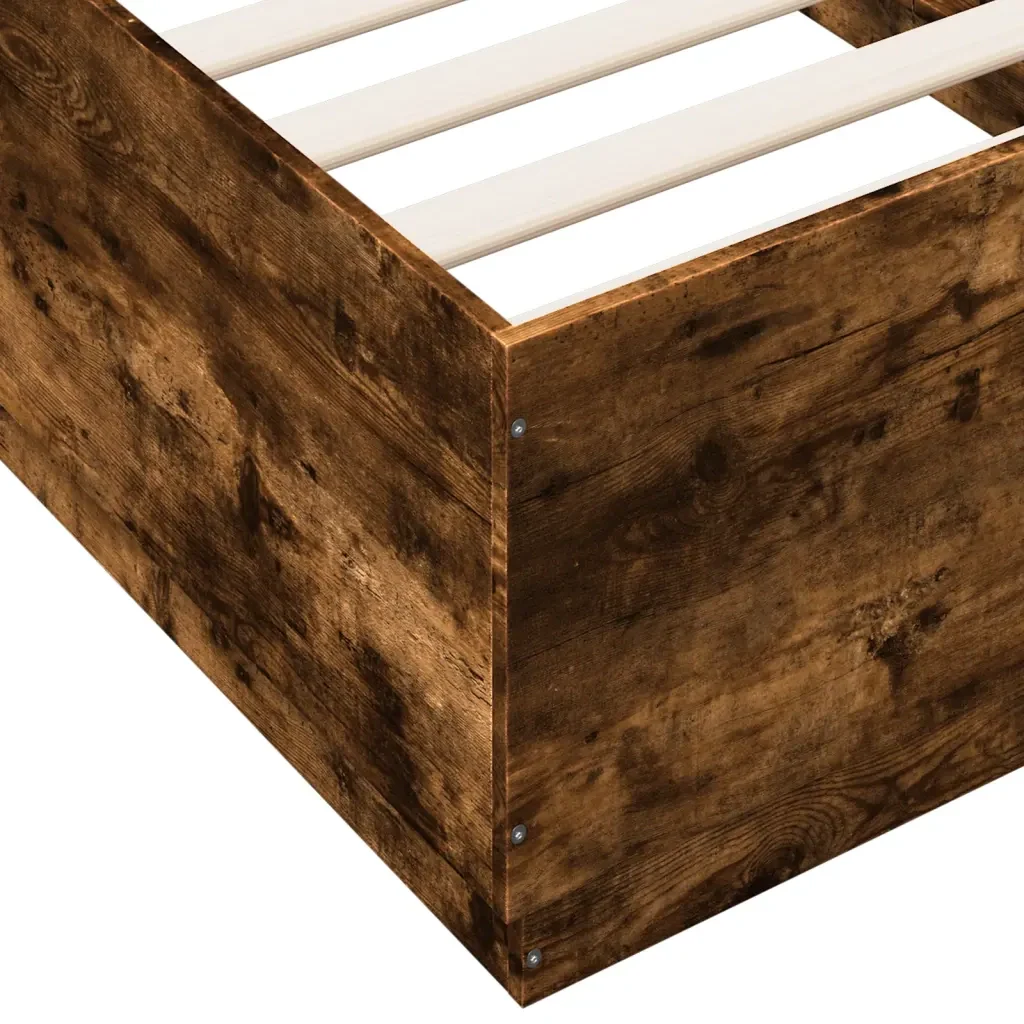 Letto singolo | Letto per adulti | Giroletto Rovere Fumo 75x190 cm in Legno Multistrato - Image 7
