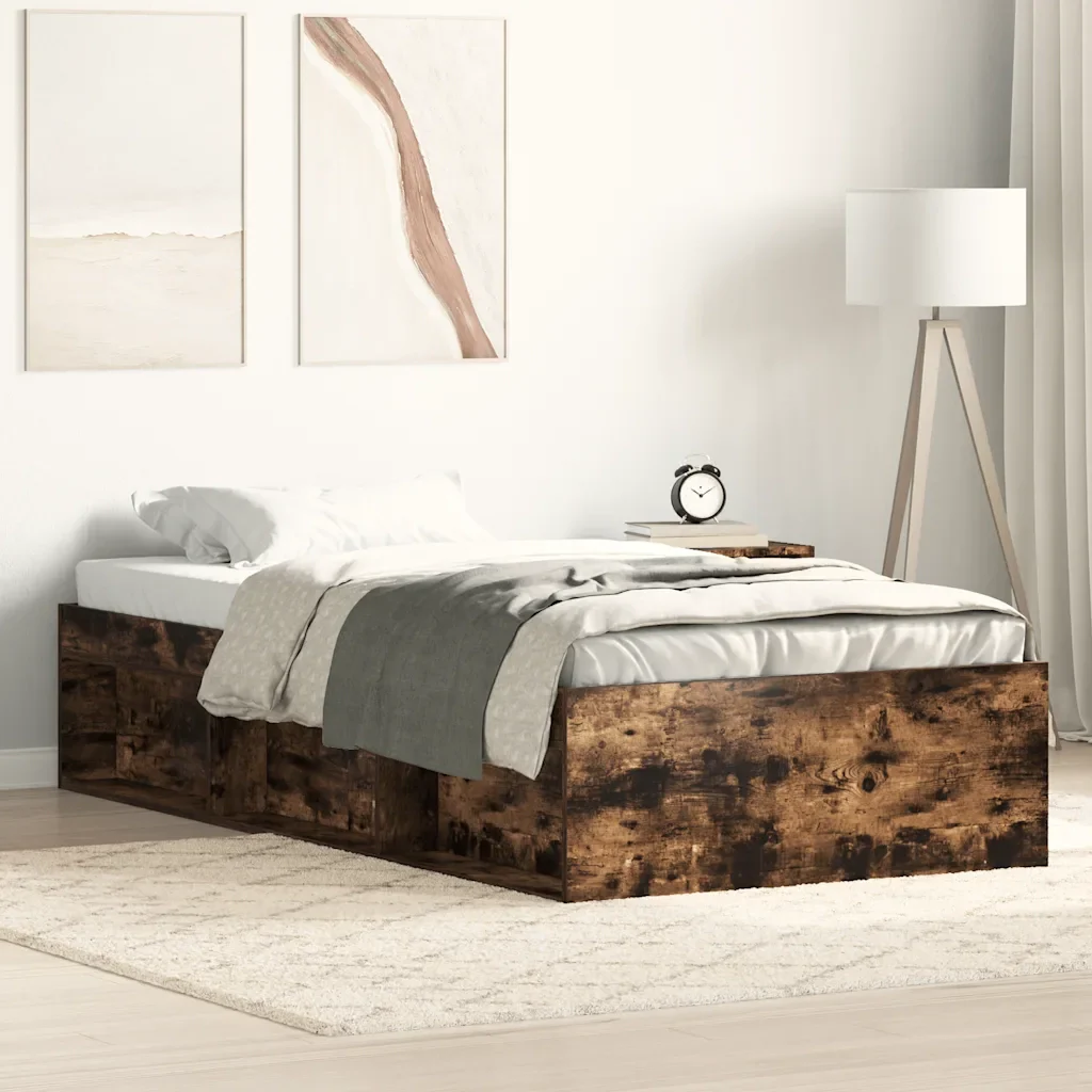 Letto singolo | Letto per adulti | Giroletto Rovere Fumo 75x190 cm Small Single - Image 2