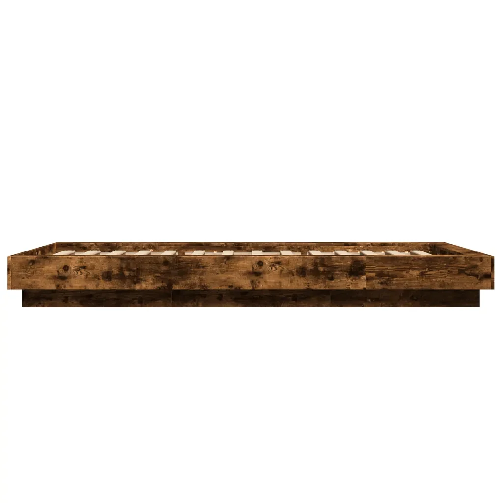 Letto singolo | Letto per adulti | Giroletto Rovere Fumo 90x190 cm in Legno Multistrato - Image 5