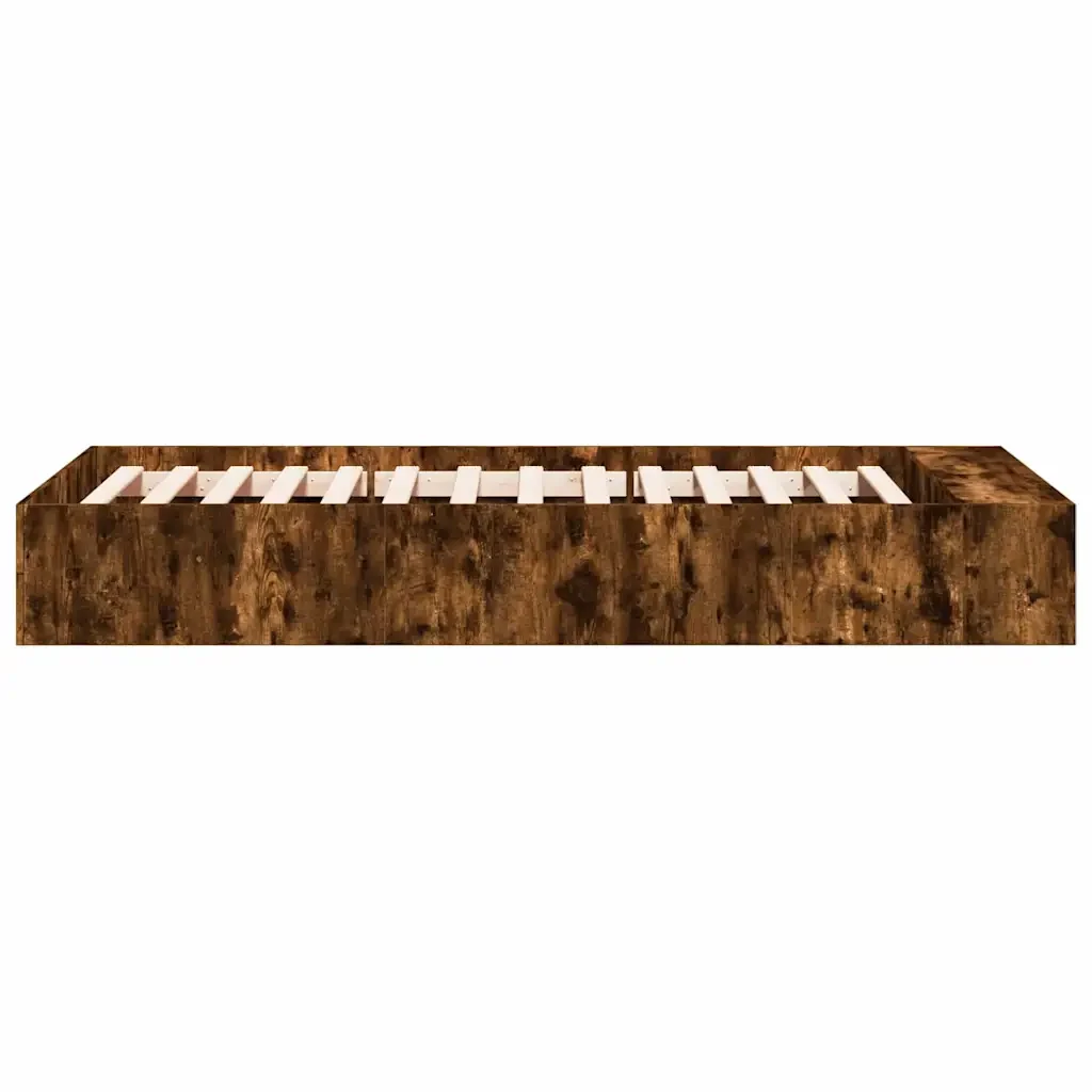 Letto singolo | Letto per adulti | Giroletto Rovere Fumo 90x190 cm in Legno Multistrato - Image 5